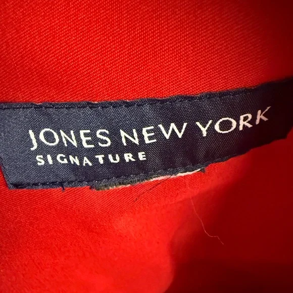 Jones New York Barbie core Red Lightweight Jacket Cotton blend Classic Collar - Picture 10 of 10